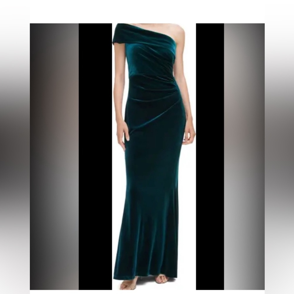 Eliza J One-Shoulder Velvet Dress